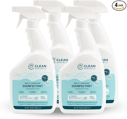 Multi-Purpose Disinfectant, Cleaning Spray, 32 Fluid Ounce Bottle, 4-Pack