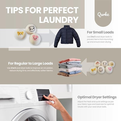 Premium XL Wool Dryer Balls (6-Pack) - Hypoallergenic, Reusable, Organic, Eco-Friendly Alternative to Fabric Softener & Dryer Sheets for Softer, Faster Laundry Times