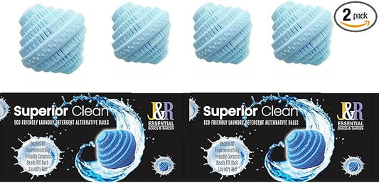 J&R ESSENTIAL Laundry Balls Set, Eco-Friendly Super Washing Machine Laundry Ball, All Natural Washer Ball Laundry Detergent Alternative, Household Can Be Reused 1000 Washings (Unscented)