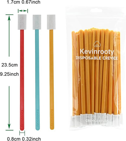100PCS Crevice Cleaning Brush Tool Kit, Disposable Toilet Brush & Seat Cleaner (Yellow)
