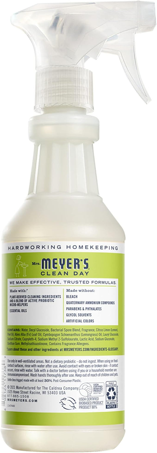 MRS. MEYER'S CLEAN DAY Probiotic Multi-Surface Spray, Made With Essential Oils And Other Thoughtfully Chosen Ingredients, Lemon Verbena, 16 fl oz