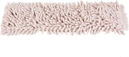 Reusable Dry Sweeping Cloths, Chenille Reusable Mop Pads Floor Mop Pads Refills Flat Mop Pads Flat Replacements Heads for Floor Cleaning(Cream-Coloured)