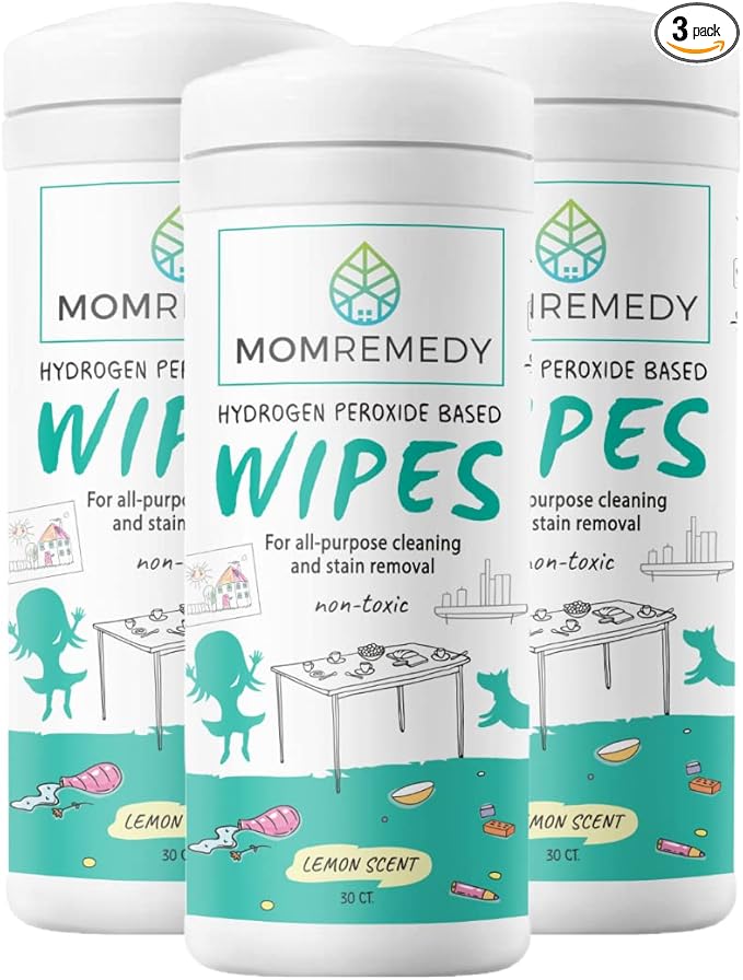 Hydrogen Peroxide Cleaning Wipes | All Purpose Cleaner and Stain Remover | Multipurpose for Kitchen, Bathroom, All Surfaces