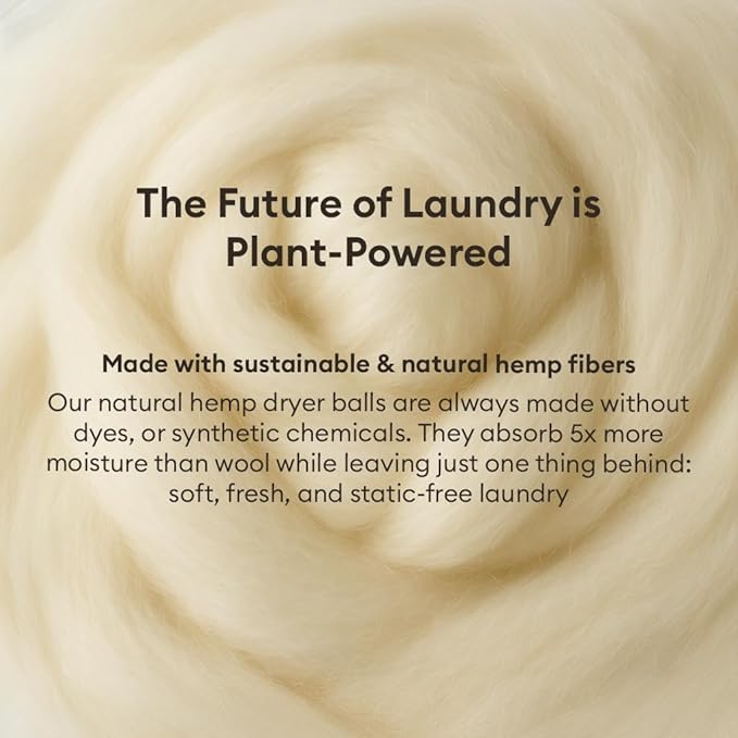 | Natural Hemp Dryer Balls | 5X More Absorbent Than Wool | Cruelty-Free, Hypoallergenic & Eco-Friendly | Reduces Clothing Wrinkles and Saves Drying Time | Pack of 3 |