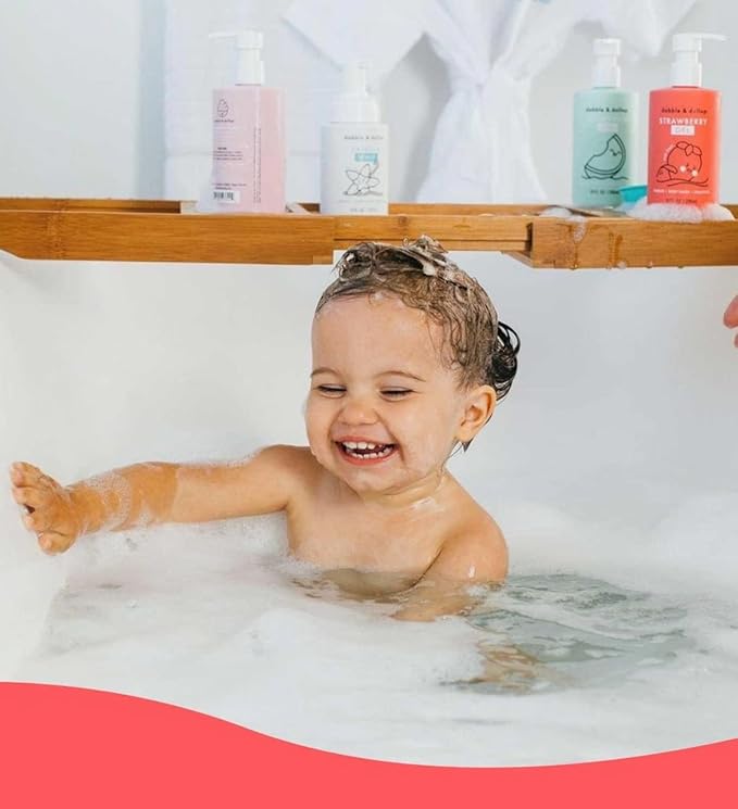 Dabble & Dollop Honeydew Melon + Vanilla Body Wash & Shampoo - 3 in 1 Natural Bubble Bath for Kids, USA-Made, Paraben & Sulfate Free, Vegan, Gluten-Free, Tear-Free (Pack of 2)