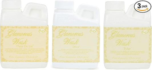 Elanze Designs Tyler Candle Glamorous and Luxurious High Efficient Wash 4 ounce Scented Fine Laundry Detergent Pack of 3; Tyler, Diva, Fleur de Lis