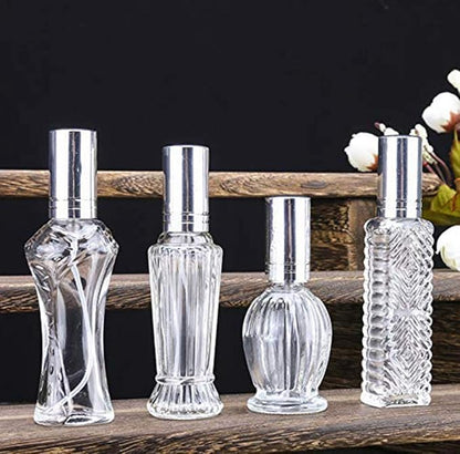 H&D HYALINE & DORA Vintage Refillable Perfume Bottles Glass Empty Spray Bottle and 3ML Refillable Crystal Perfume Bottle Empty, Clear Crystal Cut Travel Perfume Bottle