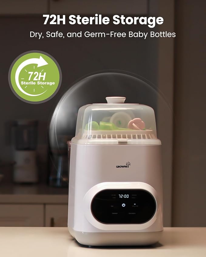 Grownsy EaseClean Bottle Washer Pro | All-in-One Bottle Washer and Sterilizer and Dryer | Baby Bottle Washer for Bottles, Pump Parts & Baby Essentials | Replaces Hand Washing