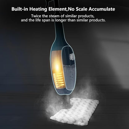Steam Mop, 10 in 1 MultiPurpose Powerful Steam Detachable Floor Steamer for Hardwood/Tile/Wall All Floors Cleaning with 11 Accessories for Whole Home Use