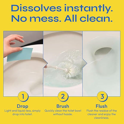 FOMIN Non-Toxic Toilet Bowl Cleaner Strips - (90 Strips) - Plastic-Free, Septic Safe Toilet Cleaning Strips, Remove Stains & Odors - The Ultimate Cleaning Solution