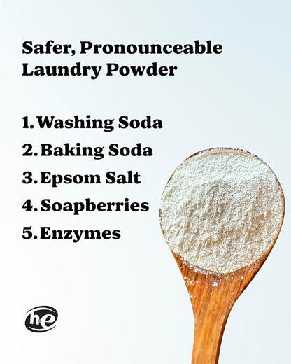 Pronounce Laundry Detergent Powder Alternative | Earth-Derived Ingredients, Eco-Friendly, Safer for Sensitive Skin, Eczema, and Babies. Stain + Smell Fighting. HE Safe (Unscented, 120 Loads)