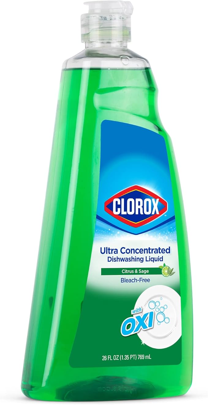 Clorox 409 Liquid Dish Soap - OXY Powered Dishwashing Liquid Cuts Through Tough Grease FAST | Bulk Dishwashing Liquid Soap in Citrus & Sage Scent, 26 Fl Oz (Pack of 6)