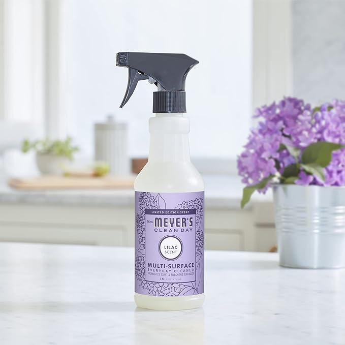 MRS. MEYER'S CLEAN DAY Multi-Surface Everyday Cleaner, Lilac Scent, 16 Ounce Bottle (Pack of 3)