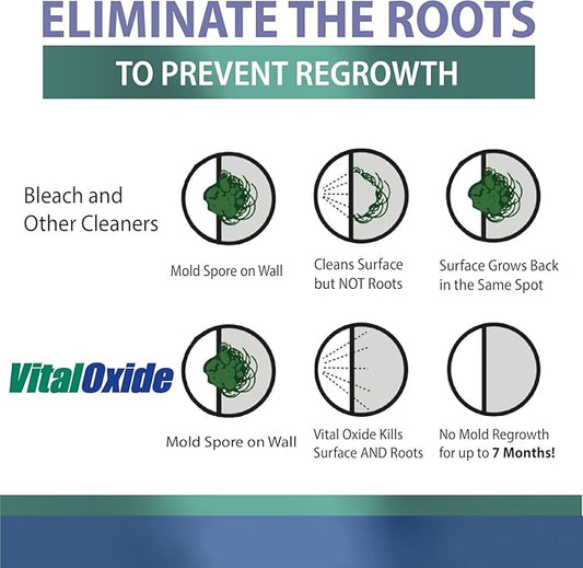Vital Oxide Disinfectant, Deodorizer, Cleaner, Food-Contact Sanitizer, Virucide – (EPA registration #82972-1) – Kills Mold & Mildew, Eliminates Odors – 32 oz, & (2) 3 oz Bottles