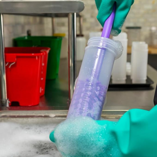 SPARTA Large Water Bottle Brush Ideal for Wide-Mouth Jars, Bottles and Tumblers, Dishwashing Tool with Handle for Home and Commercial Kitchens, Plastic, 12 Inches, Purple