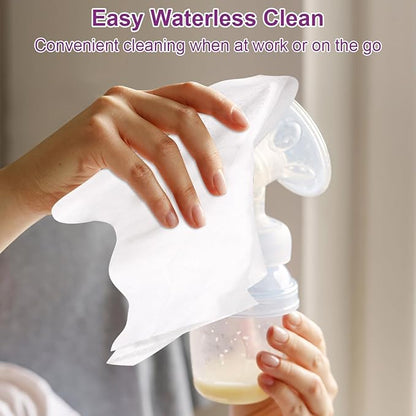 Breast Pump Wipes, 3 Packs Natural Pump Cleaning Wipes On The Go, Resealable Manual Pacifier Wipes Quick Clean Breastfeeding Supplies