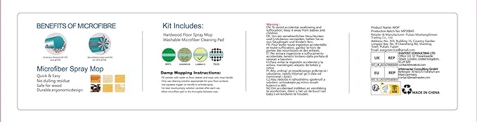 Spray Wet Mops for Hardwood Floor Cleaning, EXEGO Microfiber Dry Dust Spray Mop with 3 Washable Pads fit for Swiffer PowerMop, Wet Jet Mop Flat Floor Mop with Sprayer for Wood Laminate Ceramic Tiles