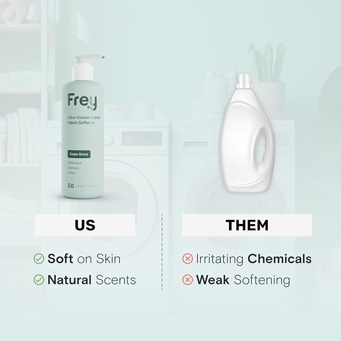 FREY Natural Fabric Softener & Conditioner | Cedarwood & Sandalwood | 50 Loads | Eco-Friendly & Hypoallergenic - Pack of 2
