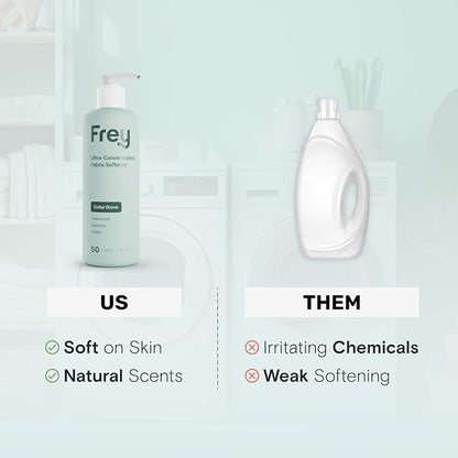 FREY Natural Fabric Softener & Conditioner | Cedarwood & Sandalwood | 50 Loads | Eco-Friendly & Hypoallergenic - Pack of 2