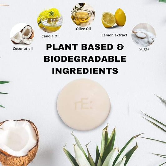 RE: Eco-Friendly Dish Washing Soap Bar With Loofah Holder - Palm Oil Free, Zero Waste, Plastic Free, No Artificial Dyes or Fragrance (1, Unscented)