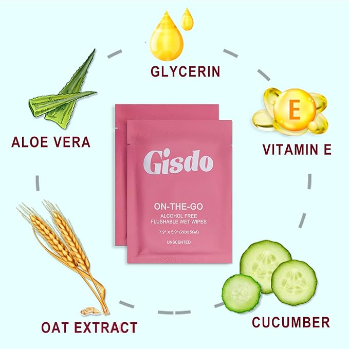 500 Pcs Fragrance Free, Plant Based Wet Wipes, Individually Wrapped, Flushable, Aloe Vera for Butt, Hand, Face Cleaning