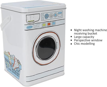 Detergent Canister, Laundry Powder Box Large Capacity Decor Display Tin Blue with Handle for Washing Tablets for Storing