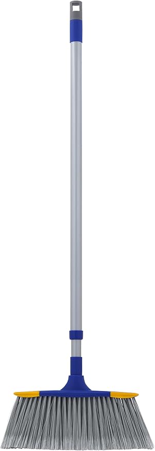 Slim Angle Broom, Heavy Duty Broom, Indoor Brom, Outdoor Angle Broom with Extendable Handle, Durable Collapsible Broom for Home, Kitchen, RV, Travel, Blue, 1 Pack, by Superio