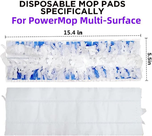 Disposable Mopping Pad Refills for Swiffer PowerMop Multi-Surface Mop and Swiffer PowerMop Wood Mop, Spray Clean Pads Replacement (Blue-15)