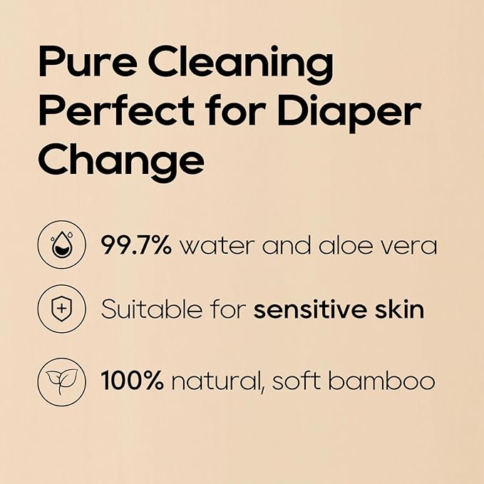 ECO BOOM bamboo Baby Wipes | natural | 100% Plant-Based | Unscented & Hypoallergenic for Sensitive Skin | 99% Water | 16 Pack, 960 Count Bulk Buy