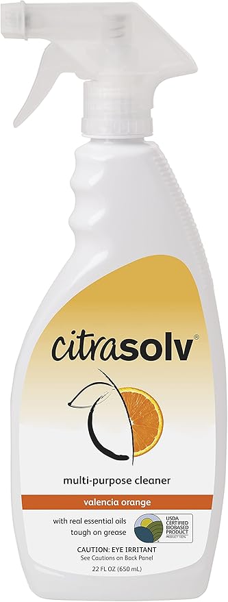 Citra Solv All Purpose Cleaning Spray – Powerful Citrus Degreaser for Kitchen & Bathroom, Multi-Surface Cleaner, No Harsh Chemicals, Valencia Orange 22oz (2 Pack)