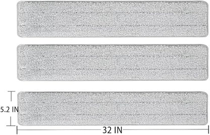 Microfiber Mop Pads 32-inch mop Replacement 6 Pack Reusable Mop Head Wet & Dry Mops Refill Fit for 36-inch Flat Mop Also