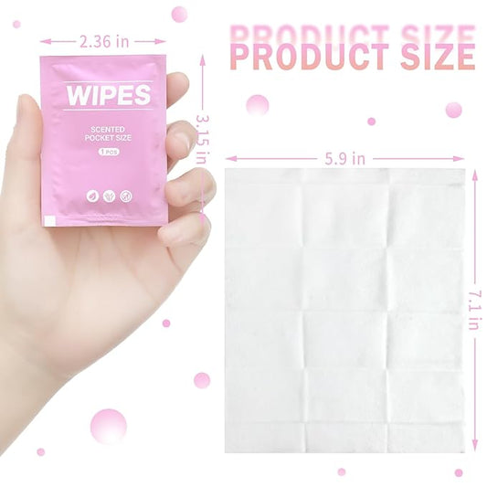400 Pcs Butt Wet Wipes for Women Individually Wrapped Wipes for Women Man Travel Hand Face Body Cleaning Adults Bathroom Toilet Daily Use(Pink)