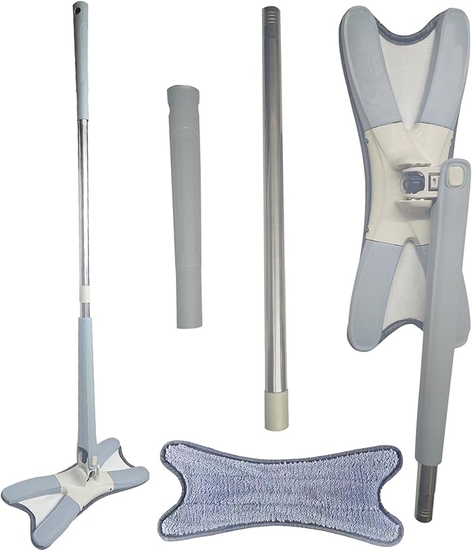 Household Dust Mop Washable Dust Mops for Floors Convenient Wet Mopping Innovative Dust Mops for Hardwood Floors Microfiber Wet Mop Pads Wet Dry Dual-Use Mop (Grey)