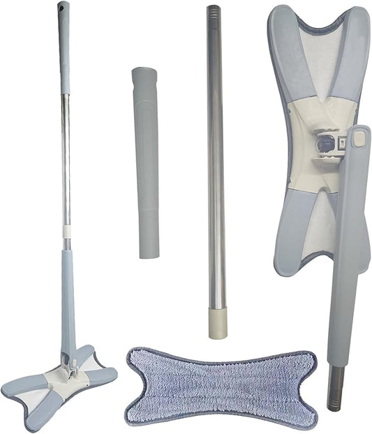 Household Dust Mop Washable Dust Mops for Floors Convenient Wet Mopping Innovative Dust Mops for Hardwood Floors Microfiber Wet Mop Pads Wet Dry Dual-Use Mop (Grey)