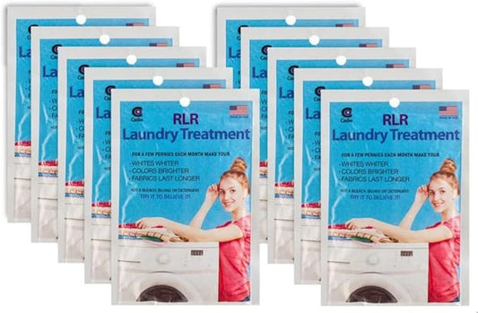 RLR Natural Laundry Detergent Powder – Whitens, Brightens, Refreshes Baby Cloth Diaper Detergent, Musty Towels, Workout Clothes - Non-toxic, Fragrance-Free For Sensitive Skin (Pack of 10))