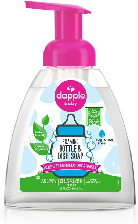 Dapple Foaming Dish Soap, Hypoallergenic for Sensitive Skin, Powered by Plants, Fragrance Free 13 Fl Oz (Pack of 1)