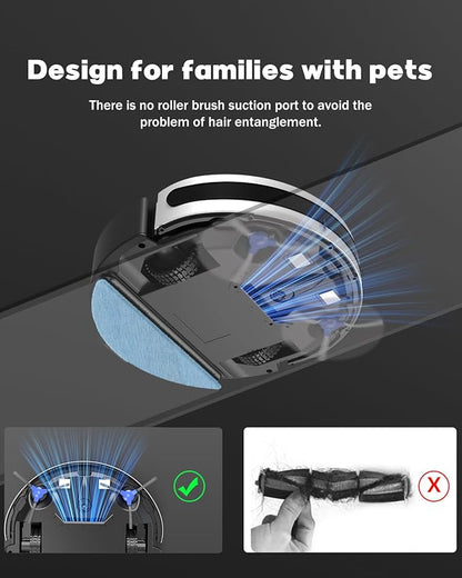 V3 2 in 1 Robot Vacuum and Mop Combo，5000Pa Suction, Schedule Cleaning, Smart Mapping with 2.4G WiFi/Alexa/App/Remote Control, Automatic Self-Charging, Ideal for Pet Hair, Hard Floor