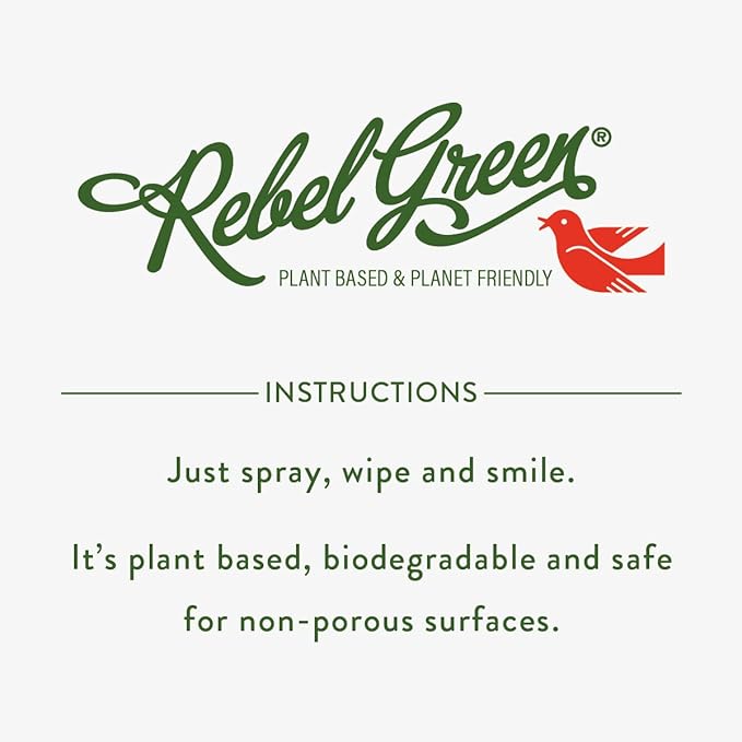 Rebel Green Natural All-Purpose Cleaning Spray - Essential Oil Multi-Surface Cleaner - Kid Safe, Pet Safe & Sustainable Cleaning Products -Orange & Chamomile - (16 Ounce Bottles, 2 Pack)