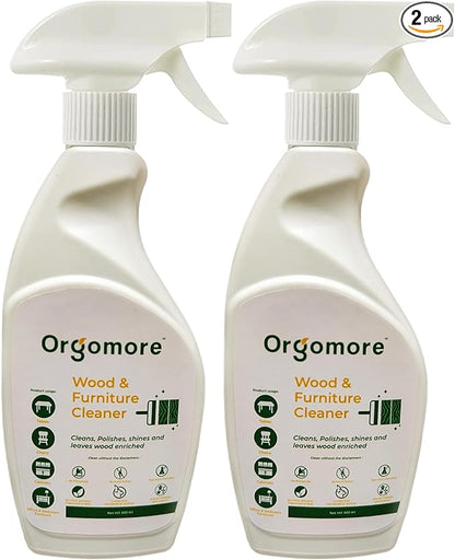 Plant based Wood Cleaner (Pack of 2) | 3-in-1 Cleans, Shines, and Protects Wooden Surfaces| Biodegradable Formula that Cleans Furniture, Tables, Kitchen Cabinets | Pet Safe, Skin Friendly
