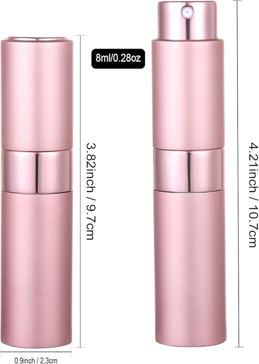 8ml Portable Mini Perfume Atomizer bottles, Empty Refillable Spray Bottle with 3 Types of Refill Tools, Pocket Travel Perfume Sample Bottles 5pack