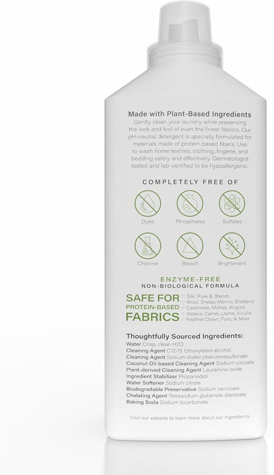 Heritage Park Silk & Wool Fragrance Free, Hypoallergenic, pH-Neutral Laundry Detergent – Dermatologist-tested, Sensitive Skin-Friendly, Enzyme-Free, Concentrated Up to 64 loads (32 fl oz)