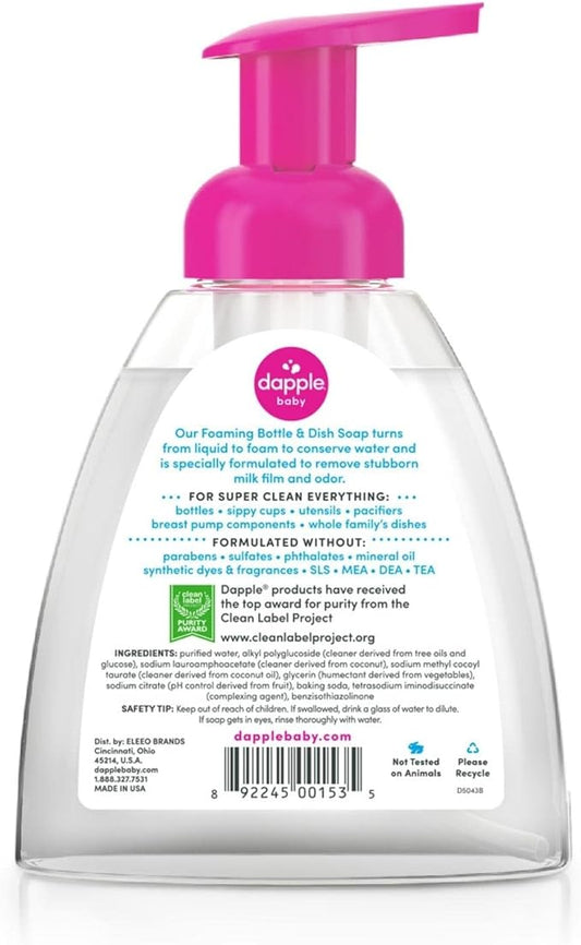 Dapple Foaming Dish Soap, Hypoallergenic for Sensitive Skin, Powered by Plants, Fragrance Free 13 Fl Oz (Pack of 1)
