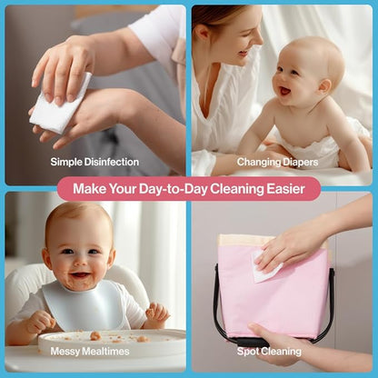 BabbleRoo Dry Wipes for Baby - 100% Plant-Based Cotton Wipes, Hypoallergenic, Fragrance-Free, Chemical-Free, Gentle for Sensitive Skin, Use Wet or Dry for Diaper Changes and Cleanups– 1200 Wipes