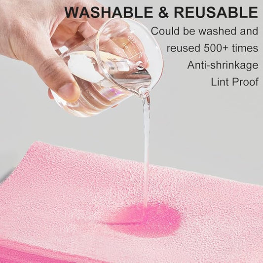 100 PCS Glasses Clean Cloth Suede, Lens Clean Cloth for Lenses, Glasses, Screens, Cameras, iPad, iPhone, Eyeglasses (6"x7", 100PCS/Pink)