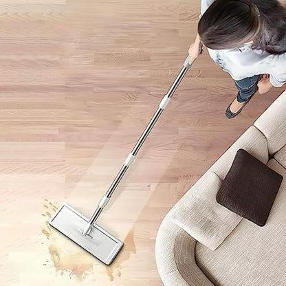 2 in 1 Mop & Bucket with Wringer Set - Clean Kitr, Hands Free Flat Floor Mop & Bucket, Washable Microfiber Pads Included, Wet & Dry Use, Home Floor Cleaning System