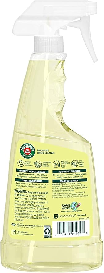 Murphy Oil Multi-Use Wood Cleaner Spray with Orange Oil, 22 Fl Oz (Pack of 2)