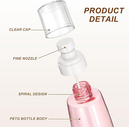 uxcell 6Pcs Small Spray Bottles, 100ml/3.4 oz Travel Size Spray Bottle Fine Mist Empty Refillable Travel Containers with Labels for Perfume Cosmetic Essential Oil (Pink/Clear)