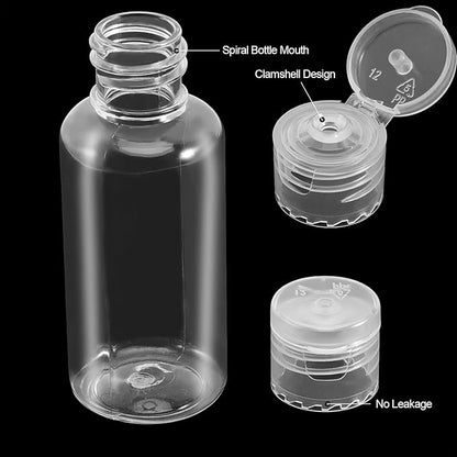 40 Pack 4oz / 120ml Clear Plastic Empty Bottles, Plastic Travel Bottle with Flip Cap, Portable Refillable Containers for Shampoo, Lotion, Liquid Body Soap, Cream, Toner and Other Liquids