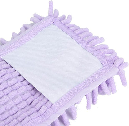 Microfiber Sweeper Mop Pads, Flat Mop Replacement Pads Reusable Dust Mop for Hardwood Floors (Purple)