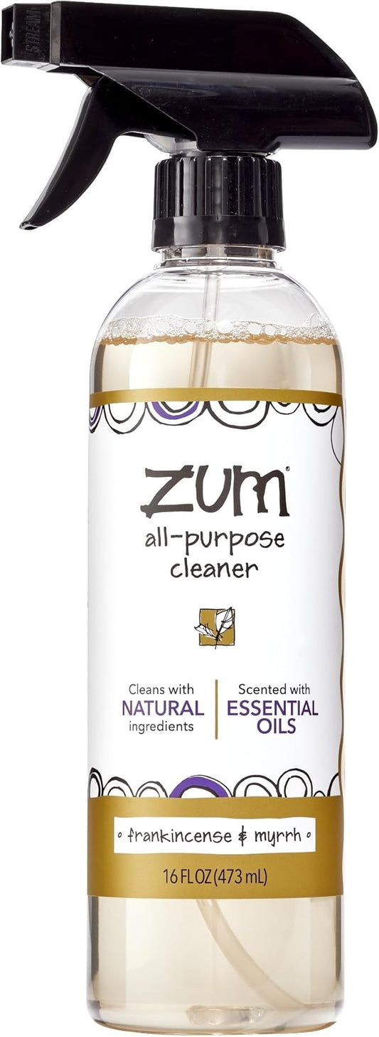 Zum by Indigo Wild All-Purpose Cleaner - Natural Multipurpose Cleaner Made with Essential Oils, Baking Soda & More - Frankincense & Myrrh, 16 fl oz